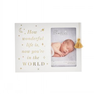 BAMBINO WOODEN PHOTO FRAME 4"x6" HOW WONDERFUL LIFE IS